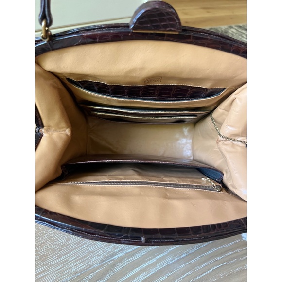 STUNNING RENDL 1950'S-60'S ALLIGATOR BELLY SKIN HANDBAG - Picture 2 of 3